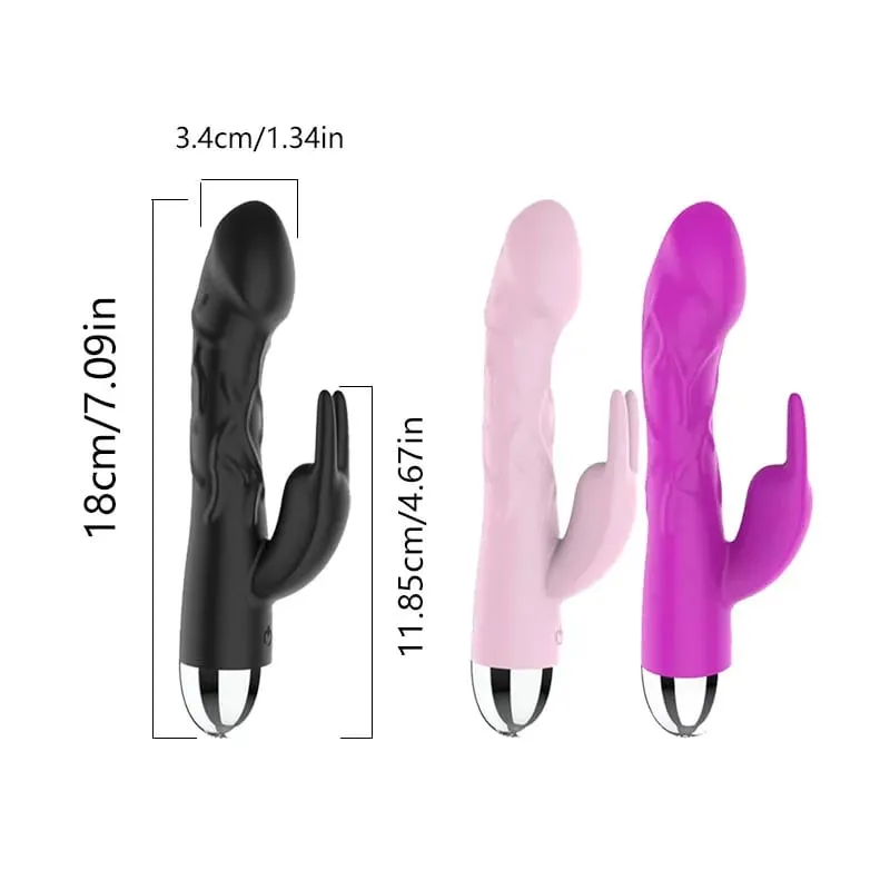 Silicone Rabbit Vibrator - Dual Stimulation G-Spot Clitoral Vibrator for Women Powerful Pleasure — image 2