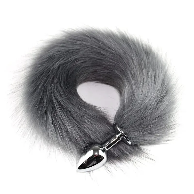 Sex Sm Props Metal Anal Plug Solid Color Fox Tail Anal Plug Backyard Development Training Plug Anal Toys Expand The Anus