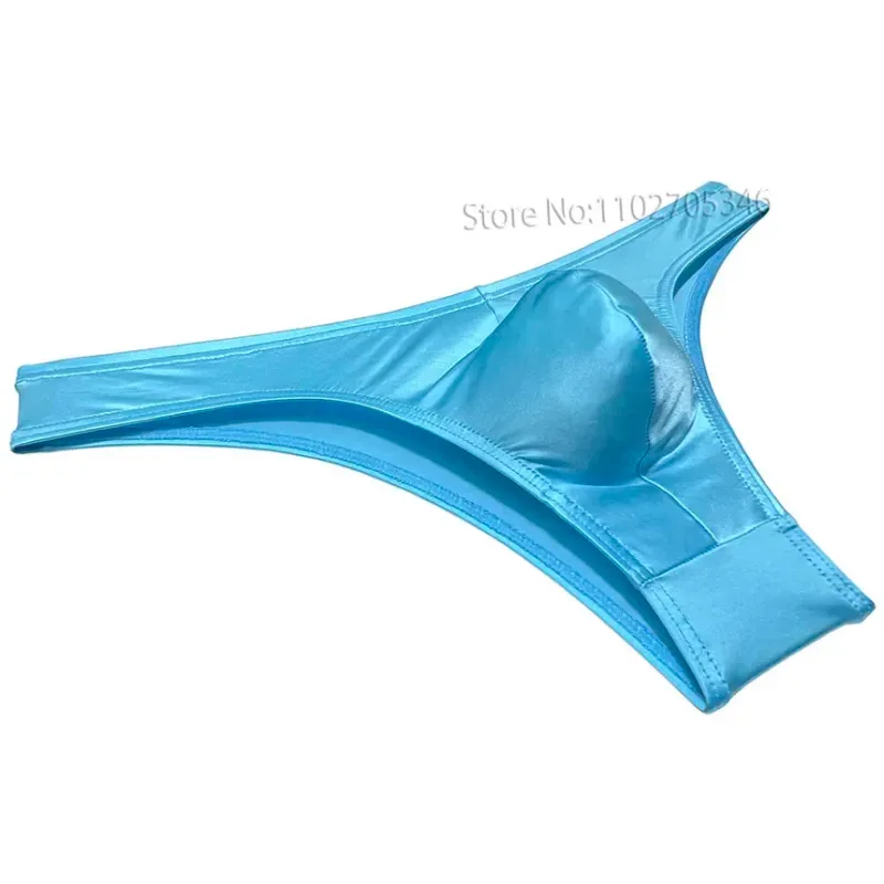 Silky Smooth Bikini Briefs Men's Enhance Pouch Micro Underwear Slip Sexy Beach Briefs Breathable Sissy Panties Pool — image 4