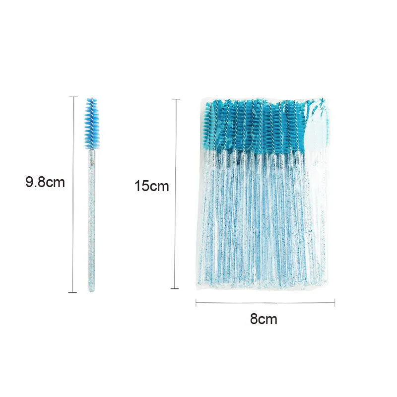 Νέο 50/100 τμχ Microbrush for Eyelashes Brush Crystal Spoolie Brushes Brown Comb Makeup Beauty Tool for Eyelashes HZS24 — image 6