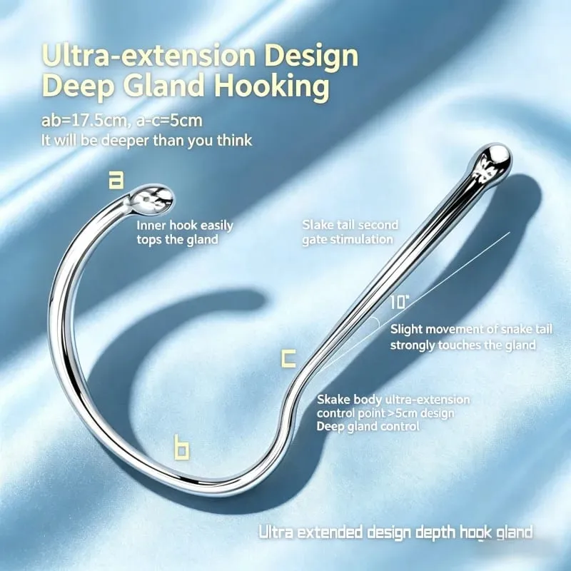 Metal Anal Hook Big Butt Plug Pharaoh's Snake Staff Prostate Massage Anus Masturbation Adult Sex Toys for Men Gay AnalPlug — image 2