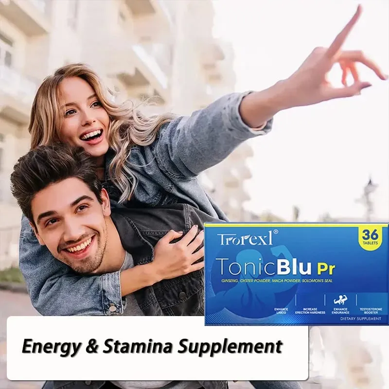TonicBluPro Blue Pills Male Enhancing Supplements Support Stamina & Energy Natural Oyster & Ginseng Tablets — image 5