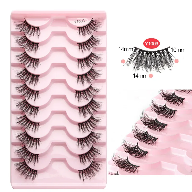 Half Lashes Cat Eye Lashes 3D Natural Finged End Eye Elong Lashes Fox Eye Lashes Faux Mink Lashes Μακιγιάζ — image 30
