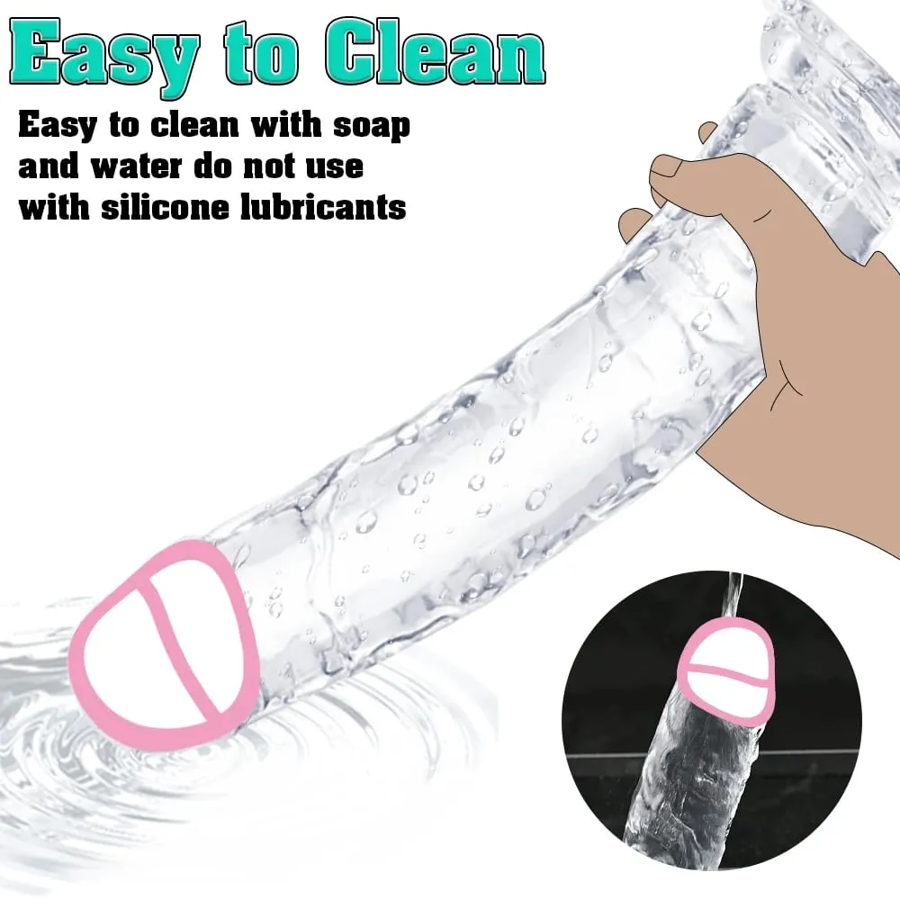 Διαφανές Big Dick 6 μεγεθών Realistic Jelly Dildo Μαλακοί κολπικοί αυνανιστές Γυναικείες γκέι πέους πρωκτικά παιχνίδια σεξουαλικής βεντούζας — image 5