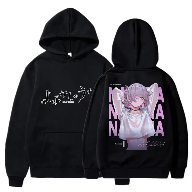 Y2K Anime CALL OF THE NIGHT Nazuna Nanakusa Funny 까마귀 힙합 그래픽 스웨터 Poleron Hombre Street Harajuku Tracksui