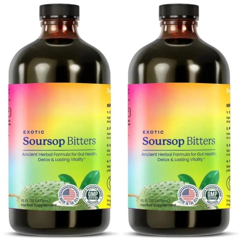 Υγρό συμπλήρωμα Herbal Soursop Bitters Black Seed Moringa Irish Moss Drops for Gut Digestive Wellness Immune 16 Fl Oz (473ml) — image 8