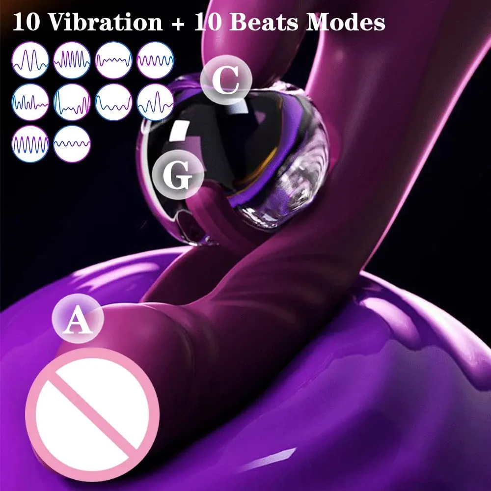 Rabbit Vibrator 10 Vibration & 10 Flapping Modes Δονητής κόλπου G-Spot Clitoral Stimulator Θηλυκός αυνανιστής Γυναικεία σεξουαλικά παιχνίδια — image 3