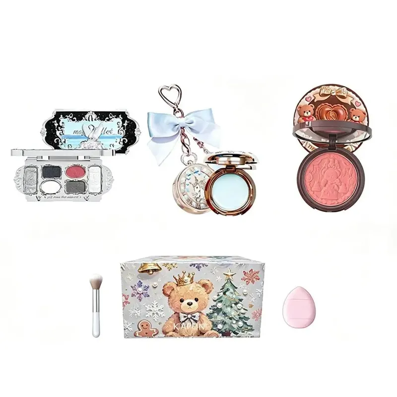 Πλήρες σετ Κιτ μακιγιάζ Swan Makeup Palette Pressed Powder Blush Lipstick Eyeshadow Palette Cute Cosmetic Gift Set — image 7