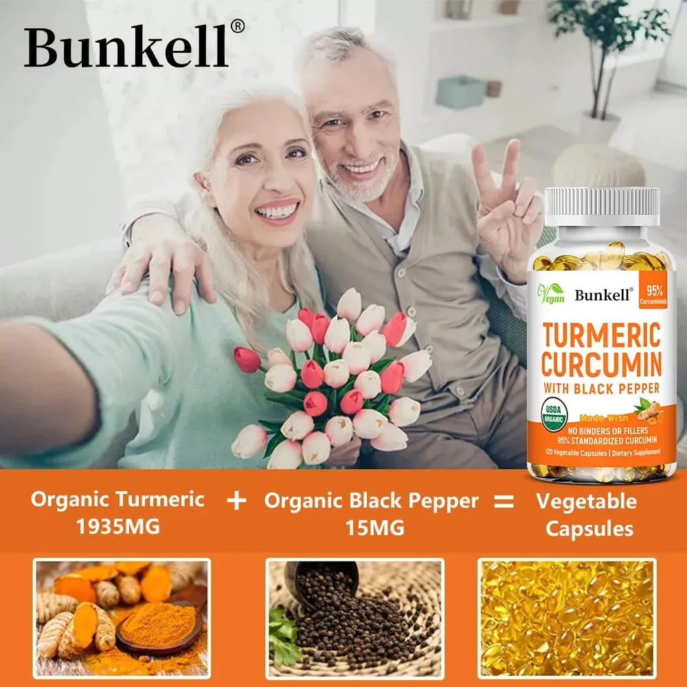 Turmeric Curcumin - with Black Pepper - Helps Improve Joint Comfort and Mobility Antioxidant and Immune Support - 120 Capsules