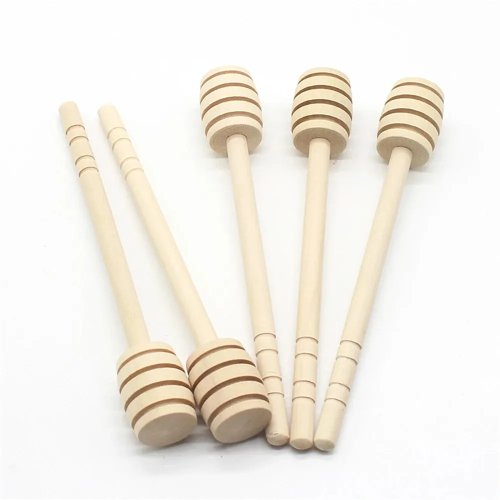 100 τμχ Wood Honey Dipper Stick Server for Honey Jar Dispense Drizzle Honey
