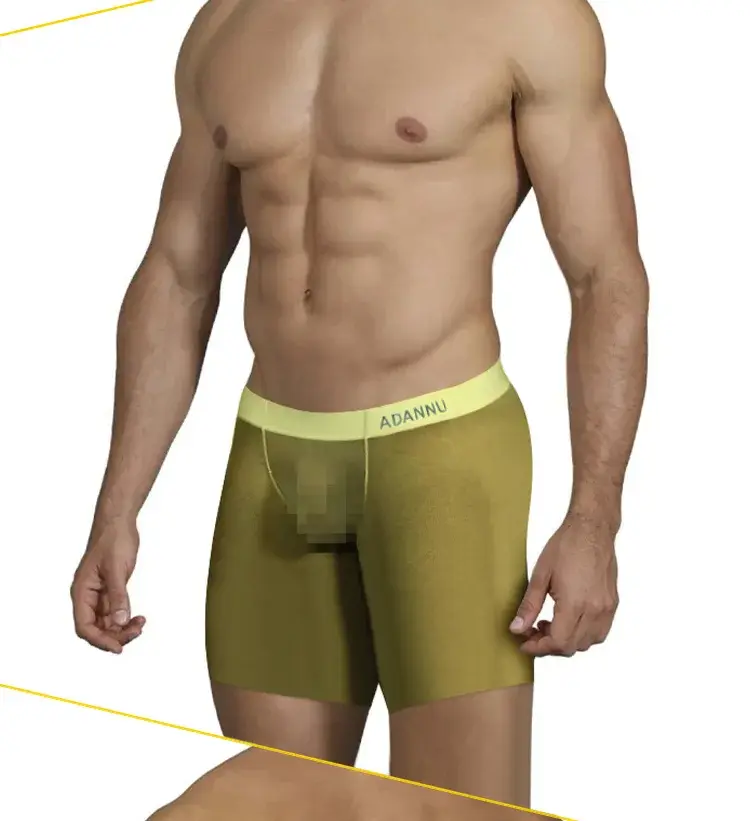 Biancheria intima da uomo ultrasottile da 0,01 mm Boxer lunghi Pantaloncini di raffreddamento in seta di ghiaccio trasparente Mutande fitness da palestra Slip a rete senza cuciture — image 5