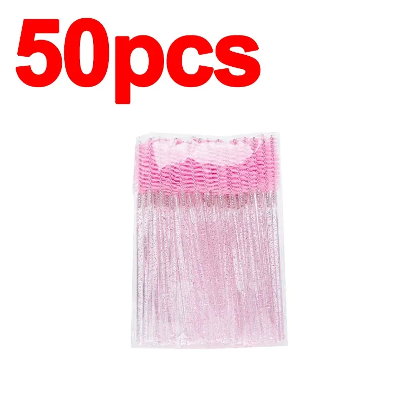 Νέο 50/100 τμχ Microbrush for Eyelashes Brush Crystal Spoolie Brushes Brown Comb Makeup Beauty Tool for Eyelashes HZS24 — image 9