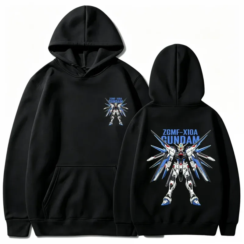 Gundam Hoodie Mecha Roboter Anime ZGMF Mobile Suit Streetwear Ästhetische Vintage Schwarz Übergroße Casual Sport Sweatshirts — image 2