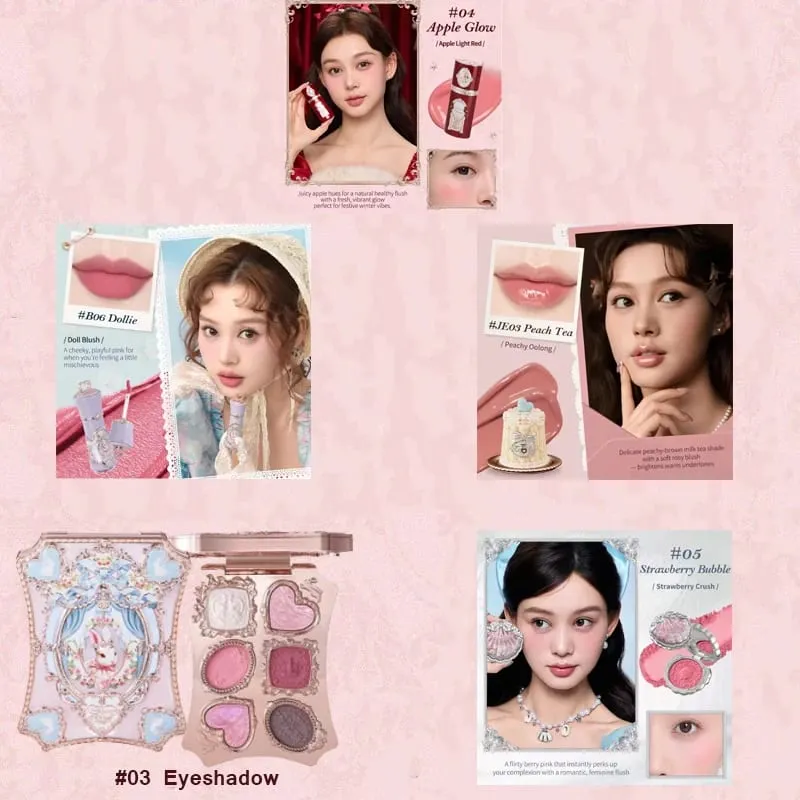 Flower Knows Makeup Kit Πλήρες επαγγελματικό σετ δώρου μακιγιάζ Mermaid Angel Highlight Swan Lipstick 5 τεμαχίων