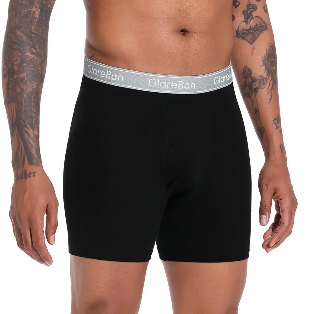 4pcs Hitam Kaki Panjang 100% Kapas Boxer untuk Lelaki Seluar Dalam Baharu Jenama Lelaki Seluar Dalam Dan Seluar Dalam Untuk Seluar Pendek Homme Seluar Slip Kotak — image 6