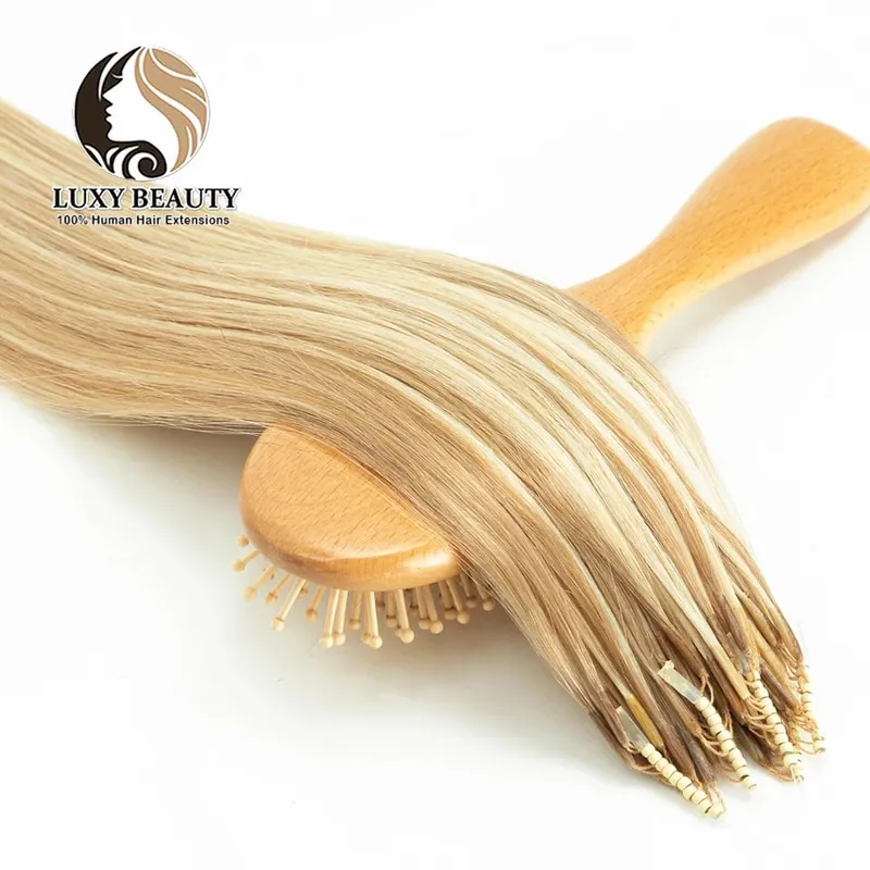 8D Micro Bead Human Hair Extensions Silicone Nano Ring Hair Extension Invisible Mini Silicon Beads Μαύρα καστανά ξανθά ανθρώπινα μαλλιά