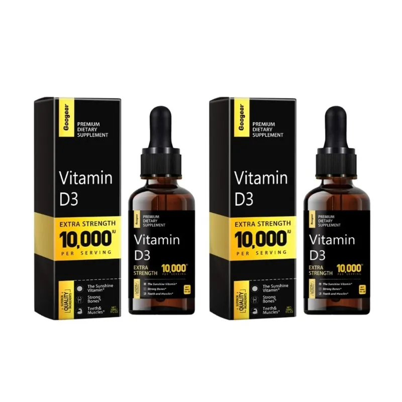 Υγρό βιταμίνης D 10 000 IU Extra Strength που απορροφάται γρήγορα Υποστηρίζει γερά οστά με βιταμίνη C και ασβέστιο 30 ML Net — image 8