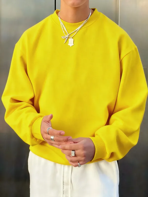 Pánský fleece podzimní top Street univerzální svetry Pohodlné základy Mikiny Sport Neformální Sportovní oblečení Denní měkké oblečení — image 5