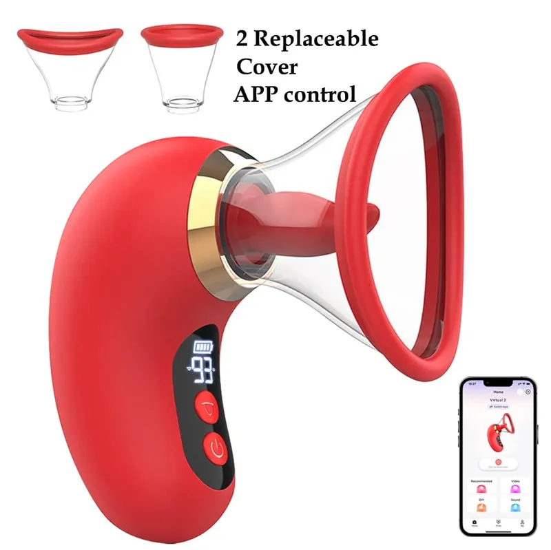5IN1 Tongue Clitoral Sucker Vibrator APP Control Clit Stimulator Γυναικεία οθόνη αυνανισμού οθόνη σεξουαλικά παιχνίδια για γυναίκες ζευγάρι