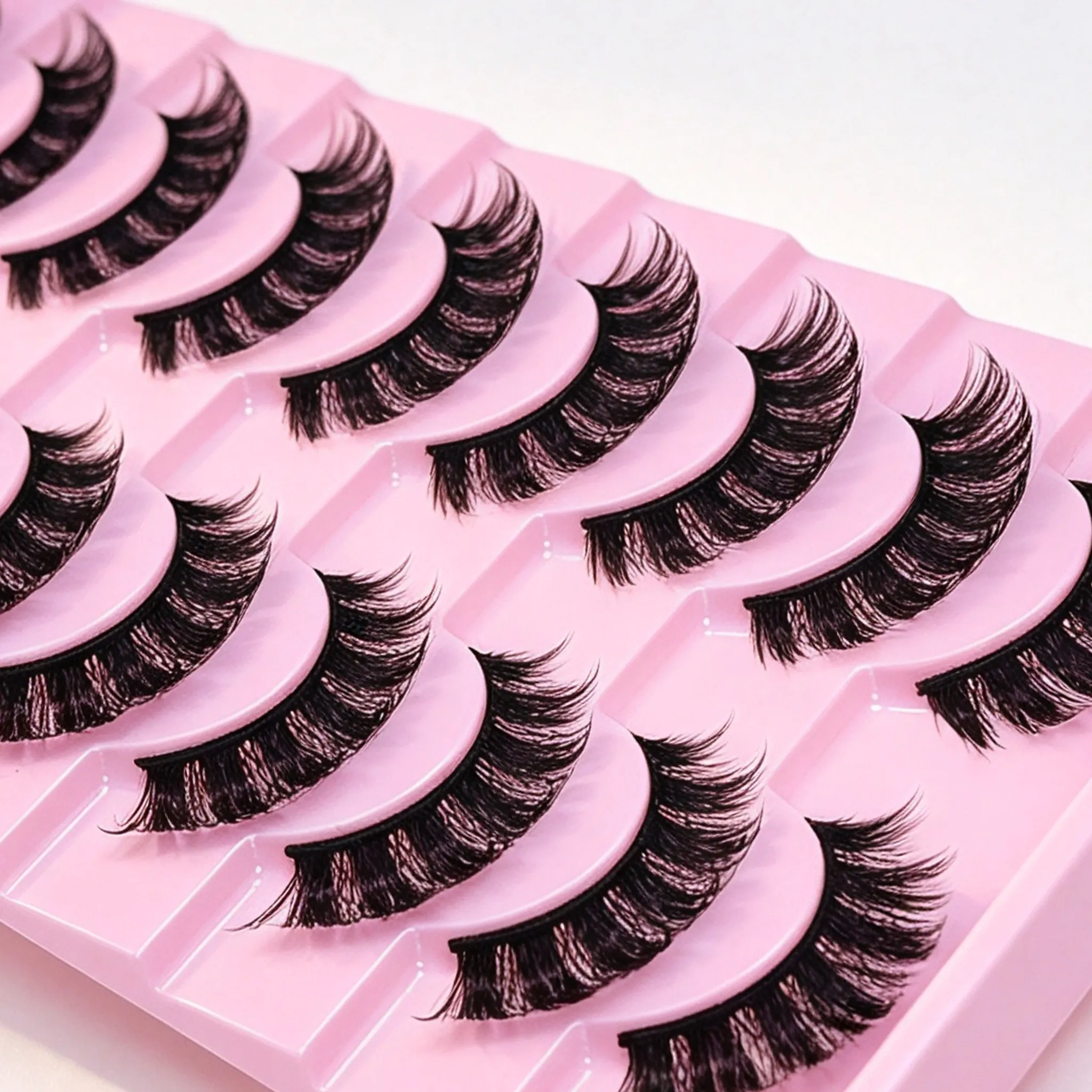 10 ζευγάρια DD Curl Lashes Fluffy Volume Faux Mink Ψεύτικες βλεφαρίδες Δραματικές ακατάστατες ψεύτικες βλεφαρίδες επαναχρησιμοποιήσιμες για γυναίκες μακιγιάζ ματιών — image 2