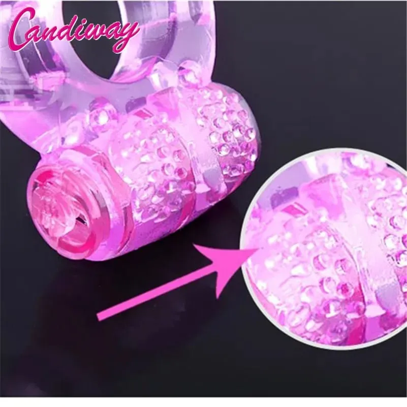 Finger Ring Vibrator Elastic Silicone Penis Vibrating Clitors Massager Cockring Toy Sex Toys Adult Products for men