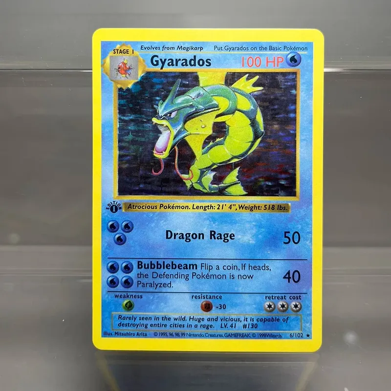 PKM Single Cards 1. Edition 1996 Mewtwo Charizard Dragonite Zapdos PTCG fóliakártyák alapkészlet játékgyűjtemény PKM proxy kártyák