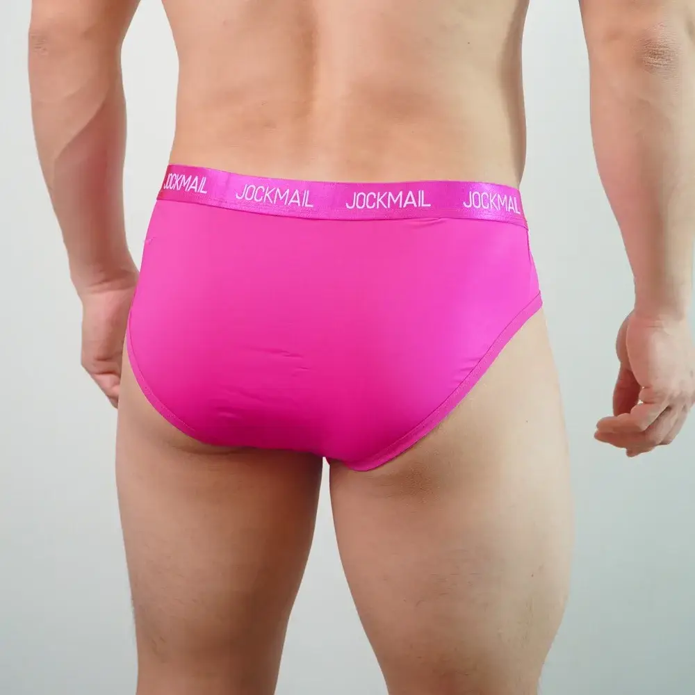 Jockmail Mensชุดชั้นในต่ำเอวเซ็กซี่กีฬาBreathableฤดูร้อนกางเกงผ้าไหมน้ำแข็งกระเป๋าใหญ่ไนลอนสีทึบกางเกงในชาย — image 16