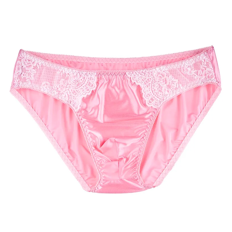 Men's Sexy Briefs Comfortable Healthy Elastic Soft Pouch mid Waist Pure Underwear Men's lace shiny gay underwear — image 8