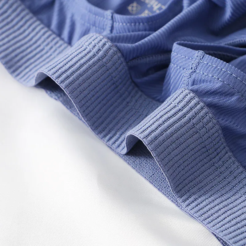Calzoncillos de seda de hielo para hombre, ropa interior ultrafina, transparente, sin costuras, de secado rápido, transpirables, para verano