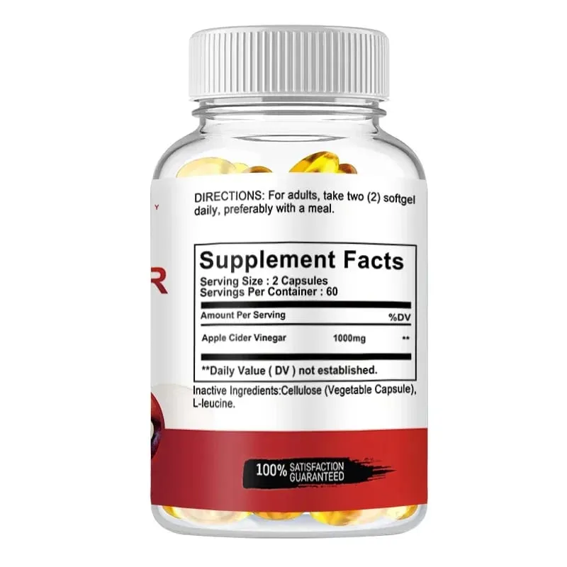 Apple Cider Vinegar Capsules - Fat Burning Detox Slimming Boosts Metabolism Healthy Weight Management — image 3