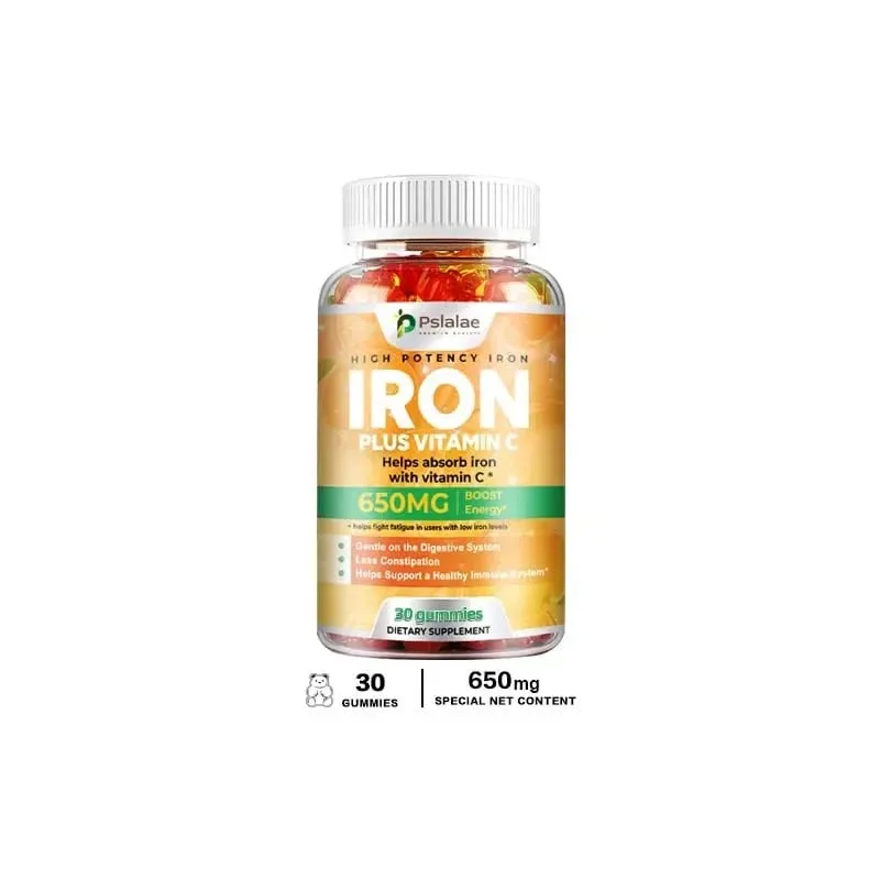 Iron Gummies 650 Mg - Προωθεί την παραγωγή ερυθρών αιμοσφαιρίων Ανακουφίζει από την κούραση Απορροφά απαλά το σίδηρο και βελτιώνει την ενέργεια — image 9