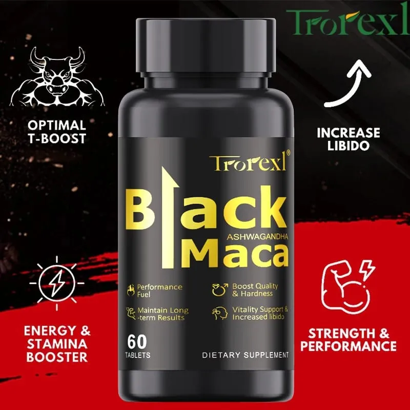 Organic Black Maca Pills 60 Tablets Ανδρικό συμπλήρωμα ενίσχυσης Βελτιώνει το μέγεθος Η αντοχή προάγει την υγιή ενέργεια