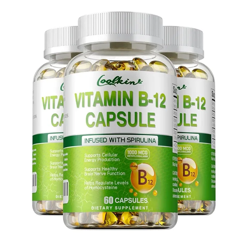 Vitamin B12 Capsules - Methylcobalamin Supplement for Mind Energy Brain Mood Heart Support