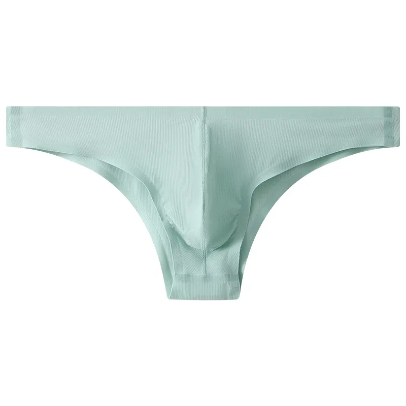 Half Hip Small Triangle Men's Underwear Low Waist Sexy Young Men Ice Silk Seamless Briefs Summer Lightweight Breathable Panties — image 17