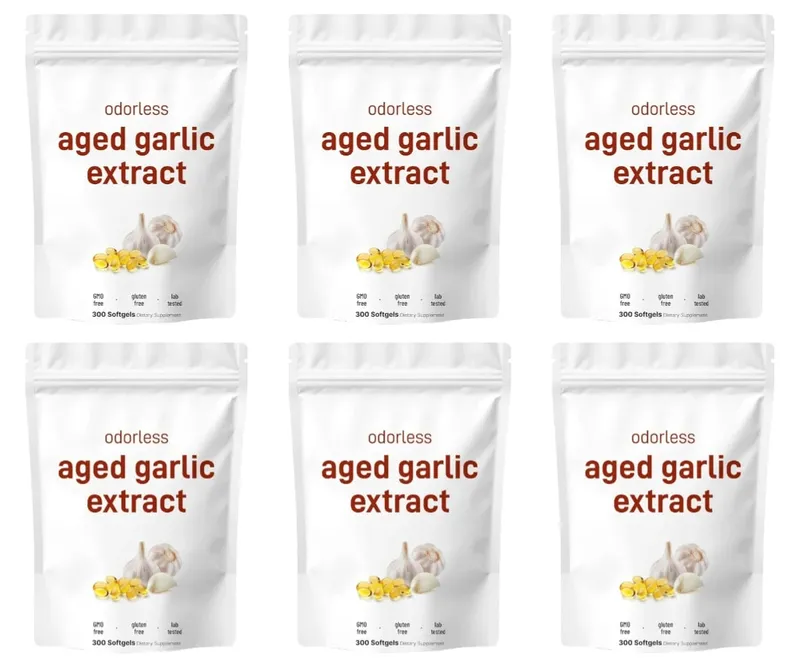 Odorless Garlic Oil Capsules 2 Years Aged Garlic Extract Natural Herbal Supplements Wirh Grown Allium Sativum Bulb 300 Softgels — image 11