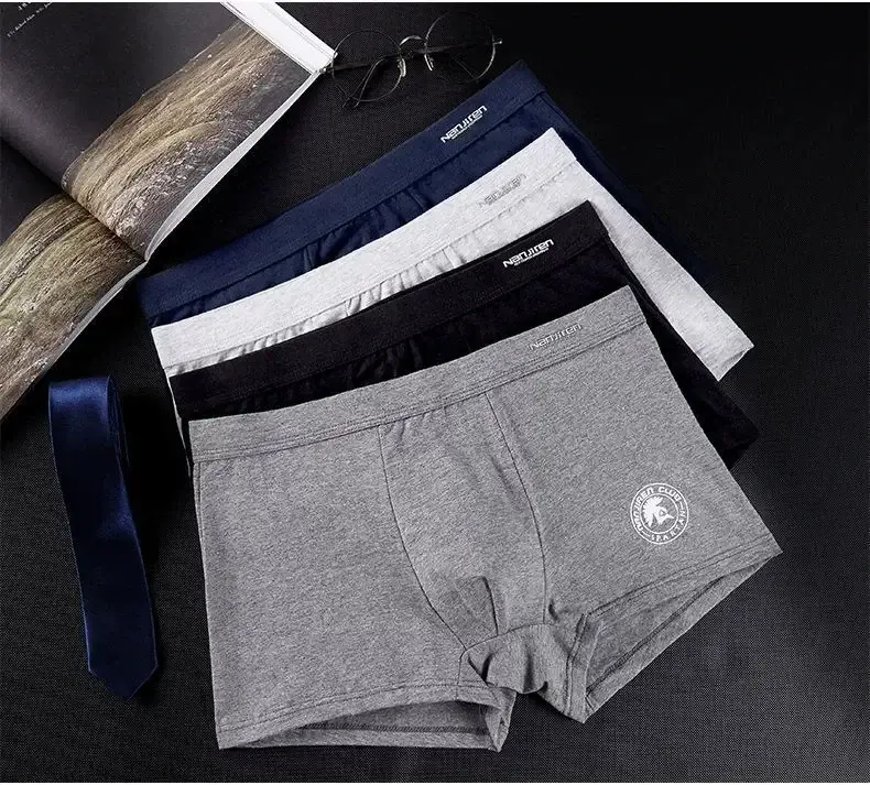 4 Pack Men's Plus Size Boxer Shorts Cotton Anti-Chafe Underwear Big & Tall Breathable Loose Fit Elastic Waistband Boxers — image 1