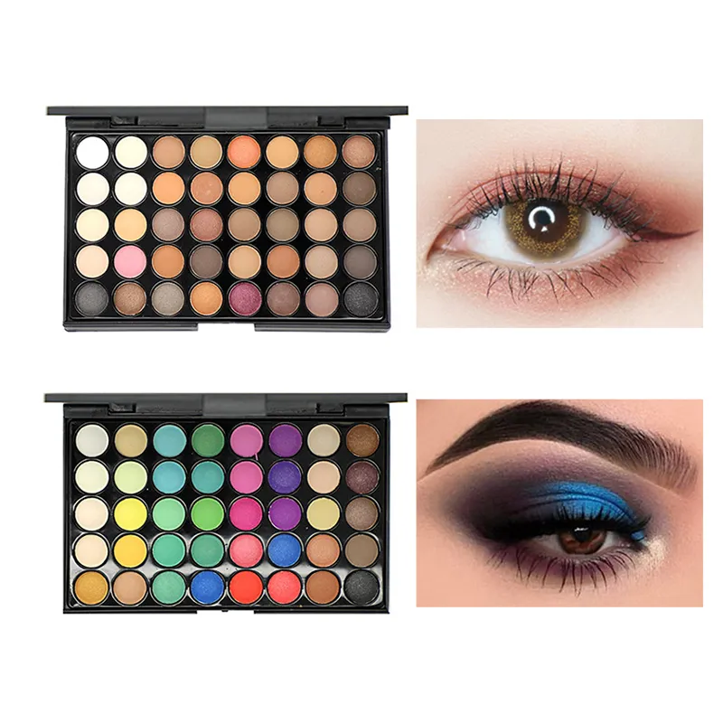40 Χρώματα Glitter Eyeshadow Palette Ματ αδιάβροχη μακράς διαρκείας συμπιεσμένη πούδρα Earth Tone Women Eye Makeup Palette Cosmetics — image 2