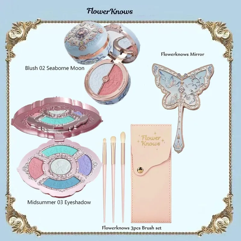 Flower Knows Σετ Μακιγιάζ Κουτί Full Swan Bear Garden Collection Ανάγλυφο Blush Shine Kit Lipstick Foundation All in Maquiagem Kit