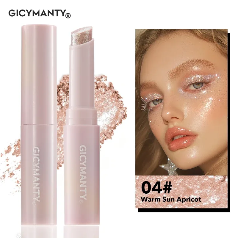 Shimmer Eyeshadow Stick מתייבש סרט מהיר נעילה אור שאינו דוהה ניצוץ צלליות פנים סימון שפתיים