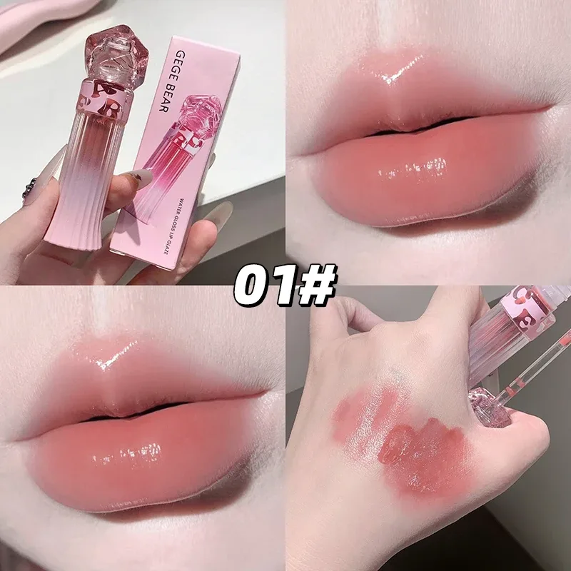 Gege Bear Water Light Lip Llaze Σετ Mirror Lipstick Lip Gloss Ενυδατικό Ενυδατικό μακράς διαρκείας Δώρο για τον εραστή