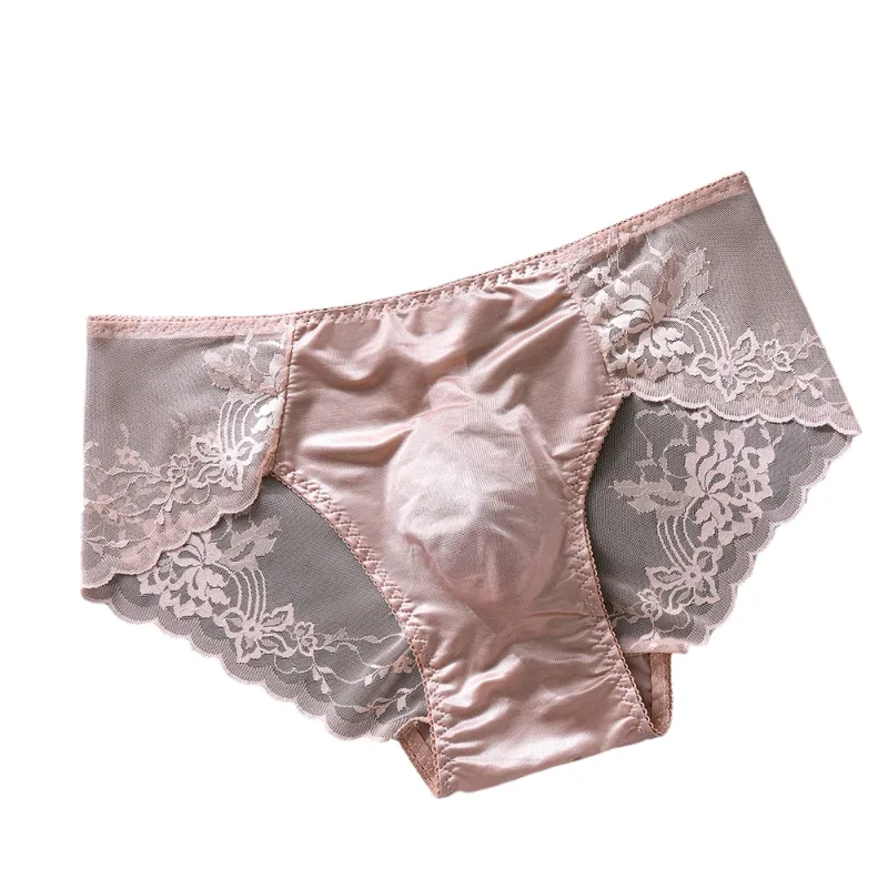 Men Lace Briefs Seamless Ice Silk Briefs Underwear 3D Bulge Pouch Low Waist Gay Panties — image 16