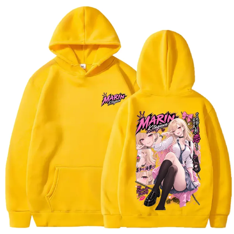 Trendy Anime Marin My‑Dress‑Up Darling Hoodies Harajuku Streetwear Langarm Casual Fleece Mit Kapuze Pullover Männer Frauen Kleidung