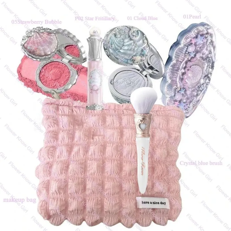 Σετ μακιγιάζ Flower Knows Shell's Jewel Collection Full Professional Face Palette Blush Eyeshadow Cream για τα χείλη Σετ βάλσαμου για highlighter — image 9