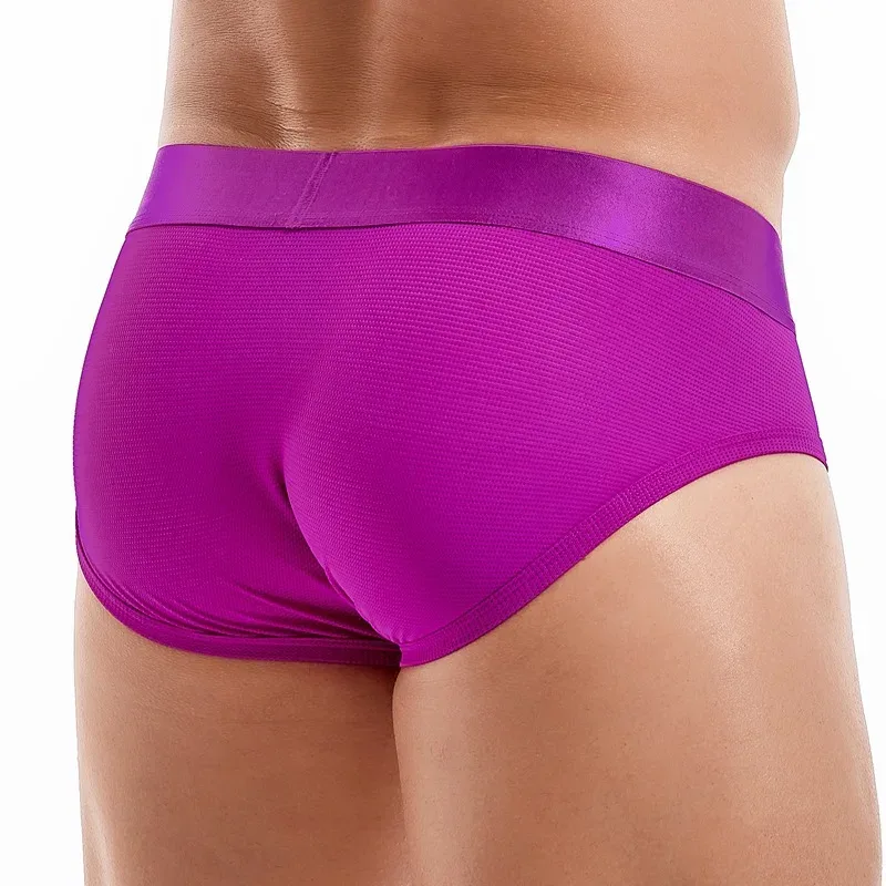 Jockmail Mens Underwear Briefs Mesh Breathable Sports Fitness Shorts Solid Color Sexy Low-rise Lingeries for Extreme Panties — image 26