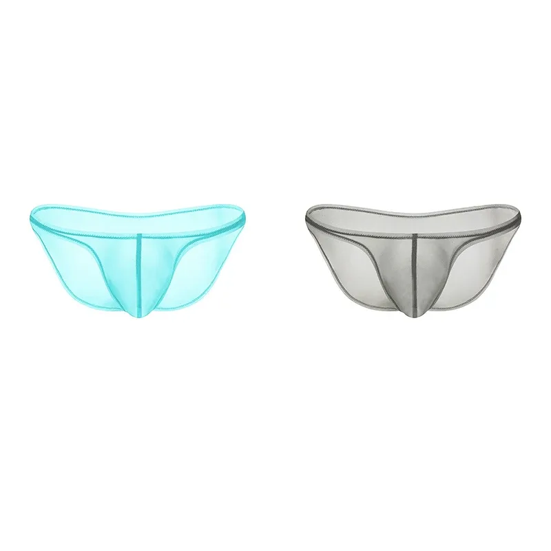 Ropa interior para hombre, bragas triangulares transparentes de seda de hielo delicadas, calzoncillos de cintura baja con personalidad — image 10