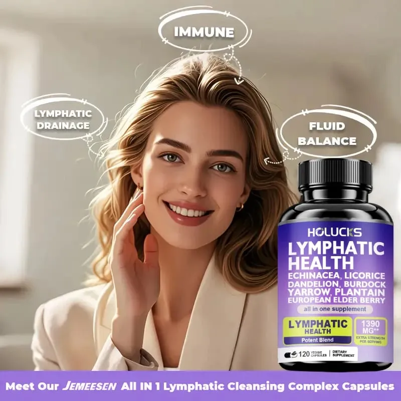Complete Lymphatic Health 1300mg Supplement Support Lipedema Hormone Balance & Natural Detox Clear Skin Overall Vitality