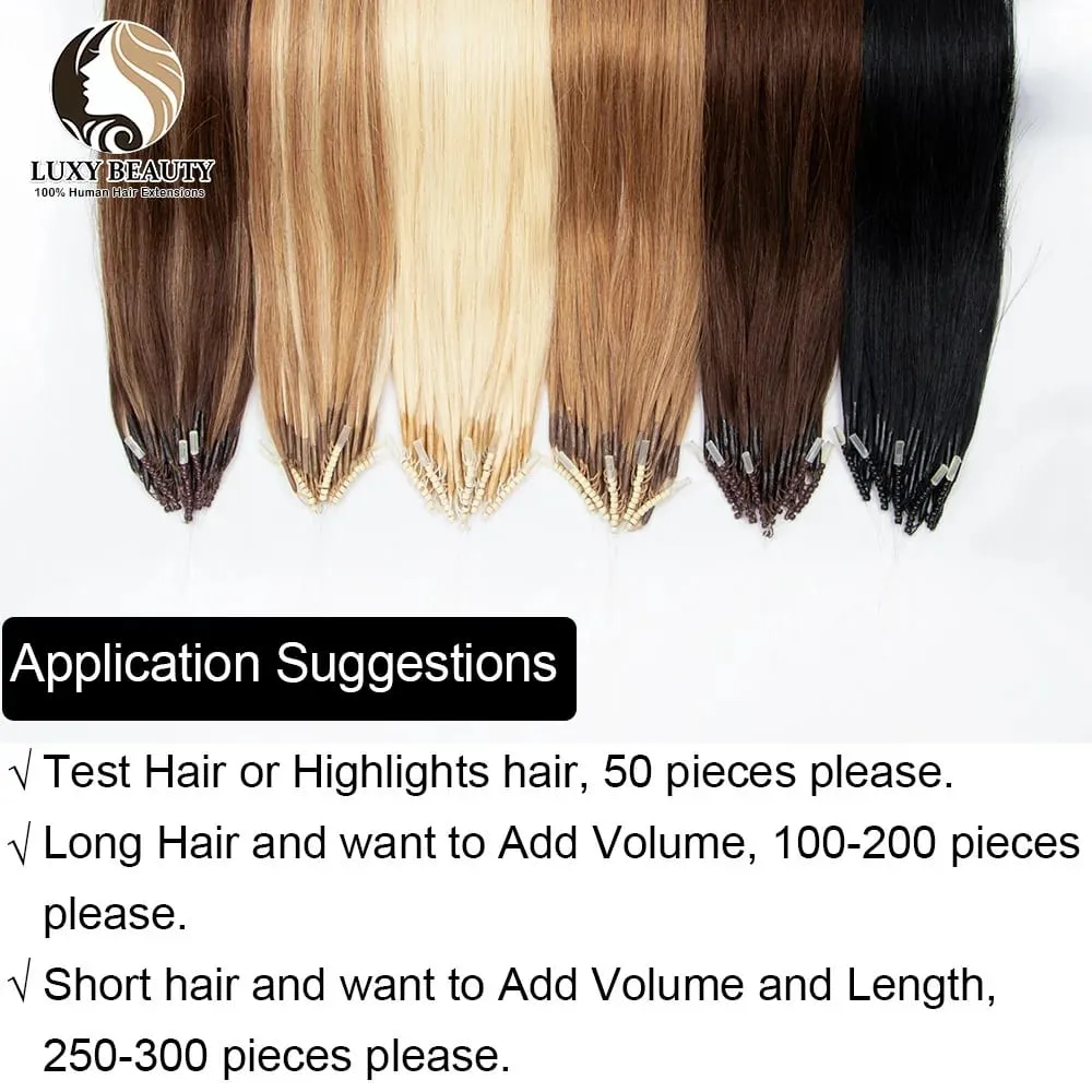 8D Micro Bead Human Hair Extensions Silicone Nano Ring Hair Extension Invisible Mini Silicon Beads Μαύρα καστανά ξανθά ανθρώπινα μαλλιά