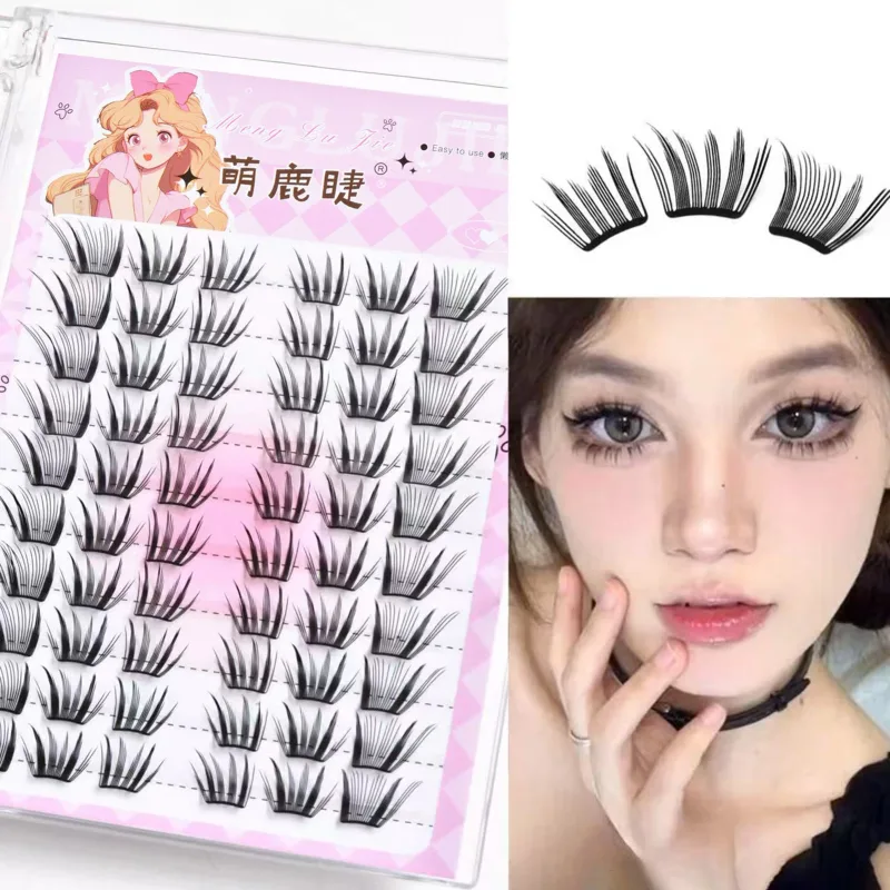 10 rows Foxes Style Anime False Eyelashes Natural Curling 8-13mm Spiky Cluster Segmented eye extensions for Beauty Eye Makeup