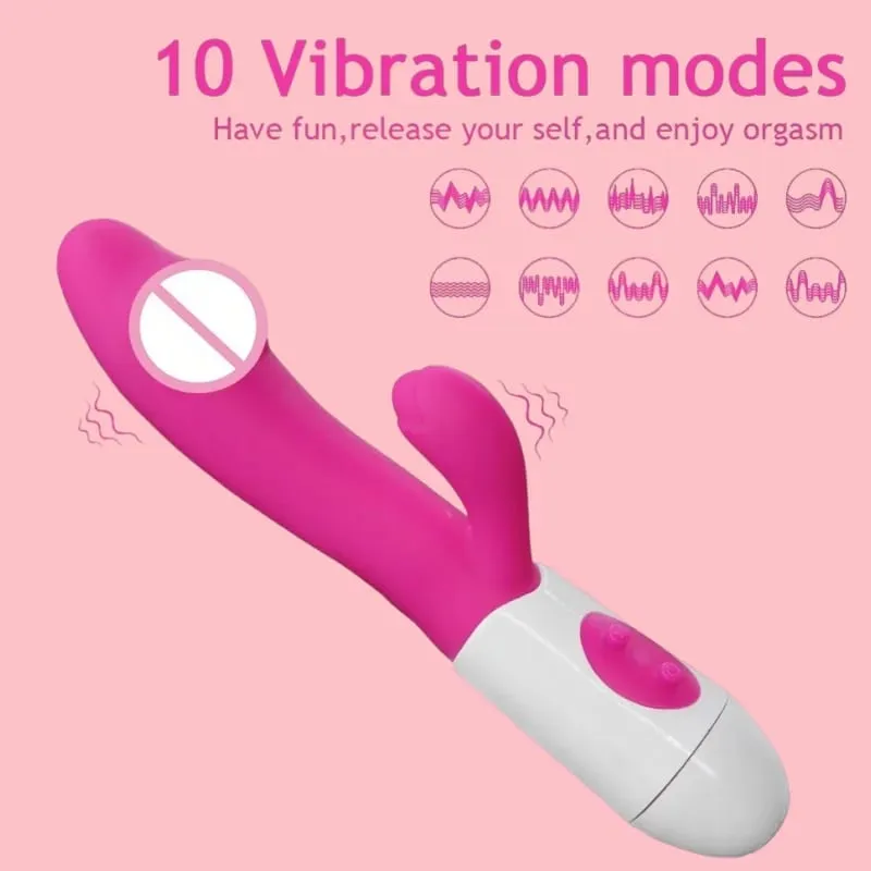 סיליקון G-Spot רטט רטט כפול דגדגן לעיסוי 10 מהירויות נטענת עמיד למים צעצוע מין תענוג לנשים — image 2
