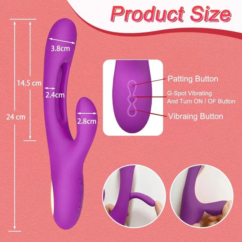 Flapping Tapping Vibrator for Women G Spot Clitoris Stimulator Dildo Vibrating Nipple Vagina Massager Female Sex Tos Adult Goods — image 6